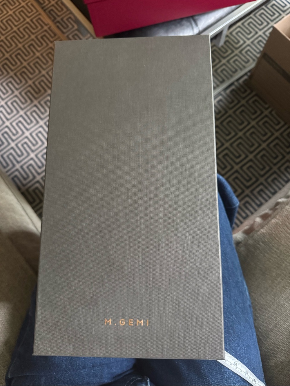 M. Gemi Gray Box with Gold Logo